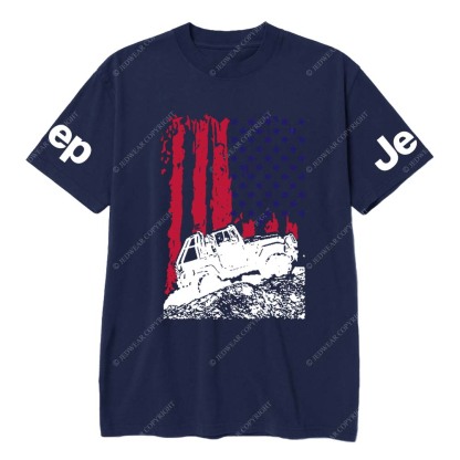 Flag And Jp Off-Road Vehicle Galloping On Rough Terrain Jp T-Shirt