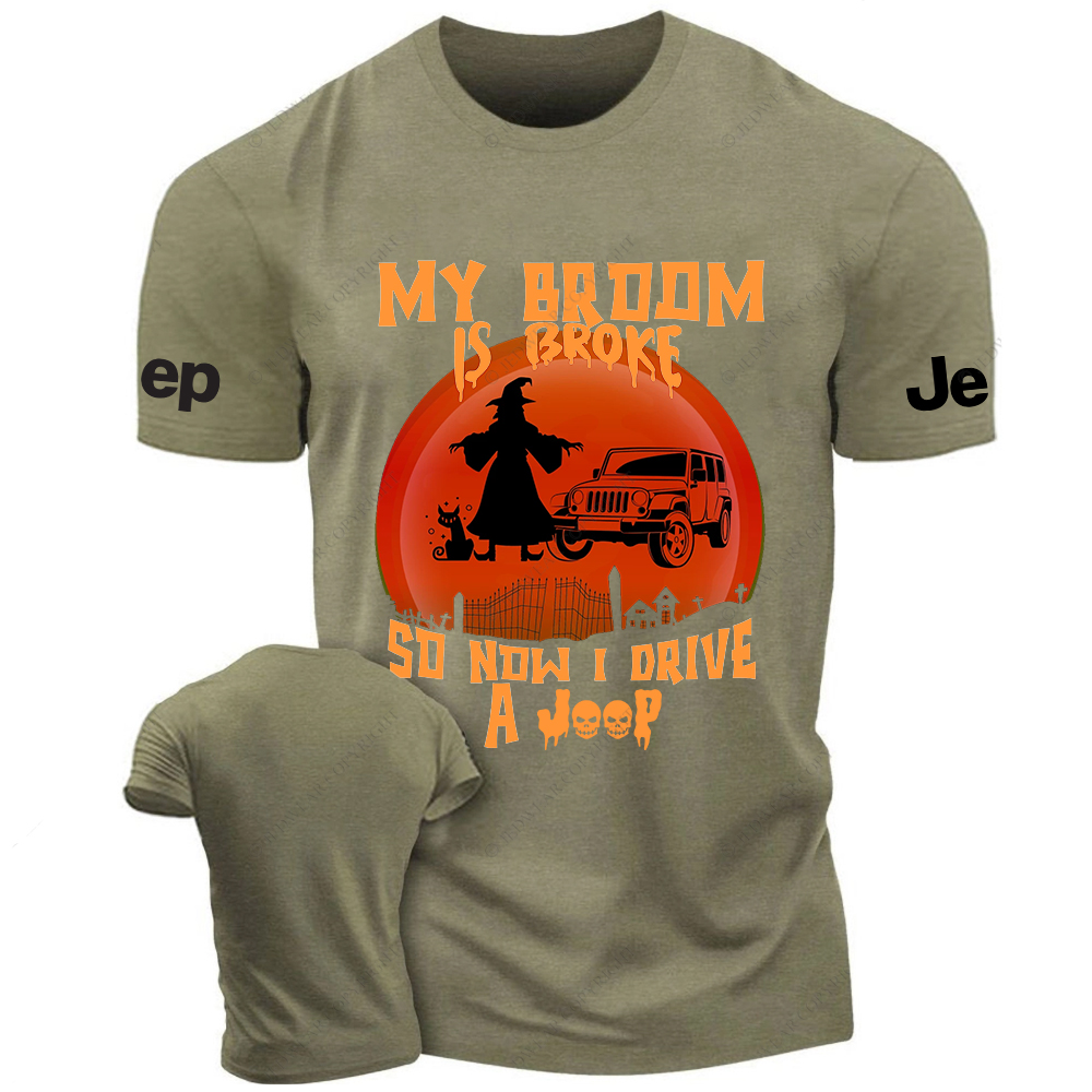 Halloween My Broom Is Broke So Now I Drive A Car Jp T-Shirt