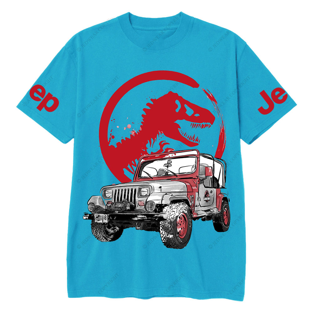 Dinosaur On The Back Of An Off-Road Vehicle Jp T-Shirt