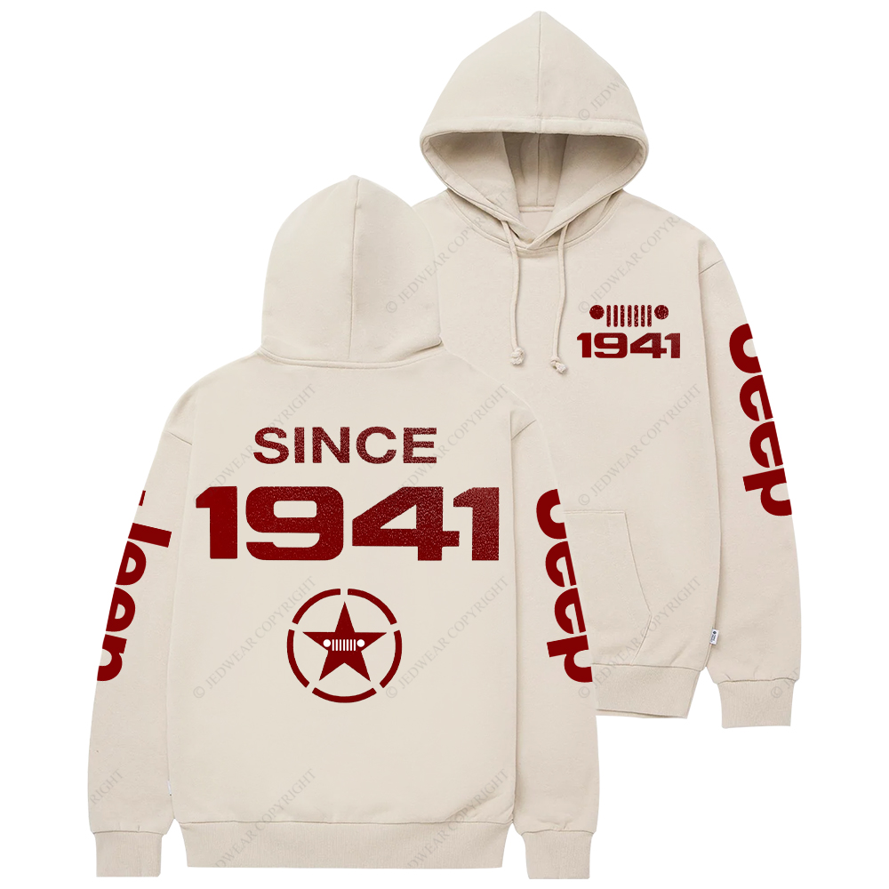 Vintage Military Star Circle Since 1941  Jp Casual Hoodie