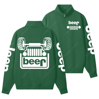 Funny Retro Beer Lover Jp Half-Zip Jacket Sweatshirt