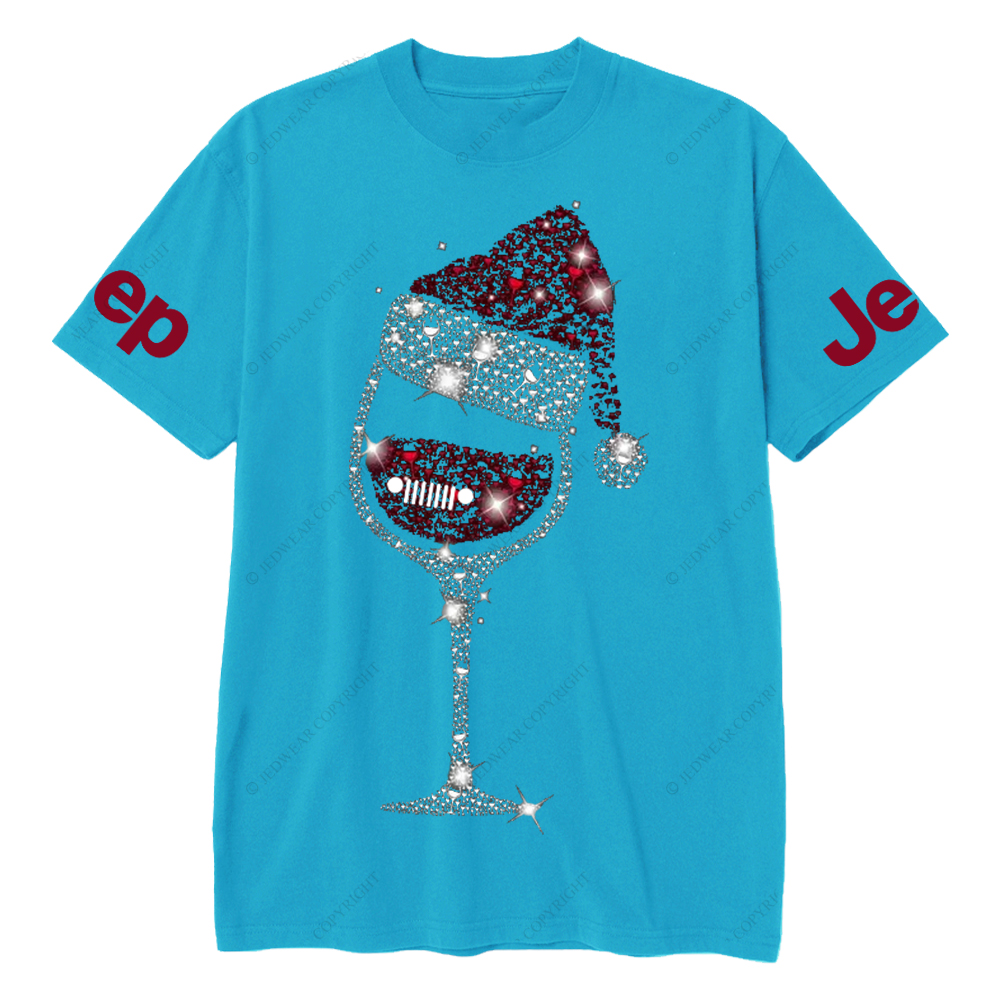 Diamond Bling Glowing Wine Glasses Jp T-Shirt