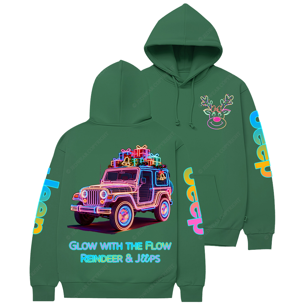Glow With The Flow Reindeer Jp Casual Hoodie