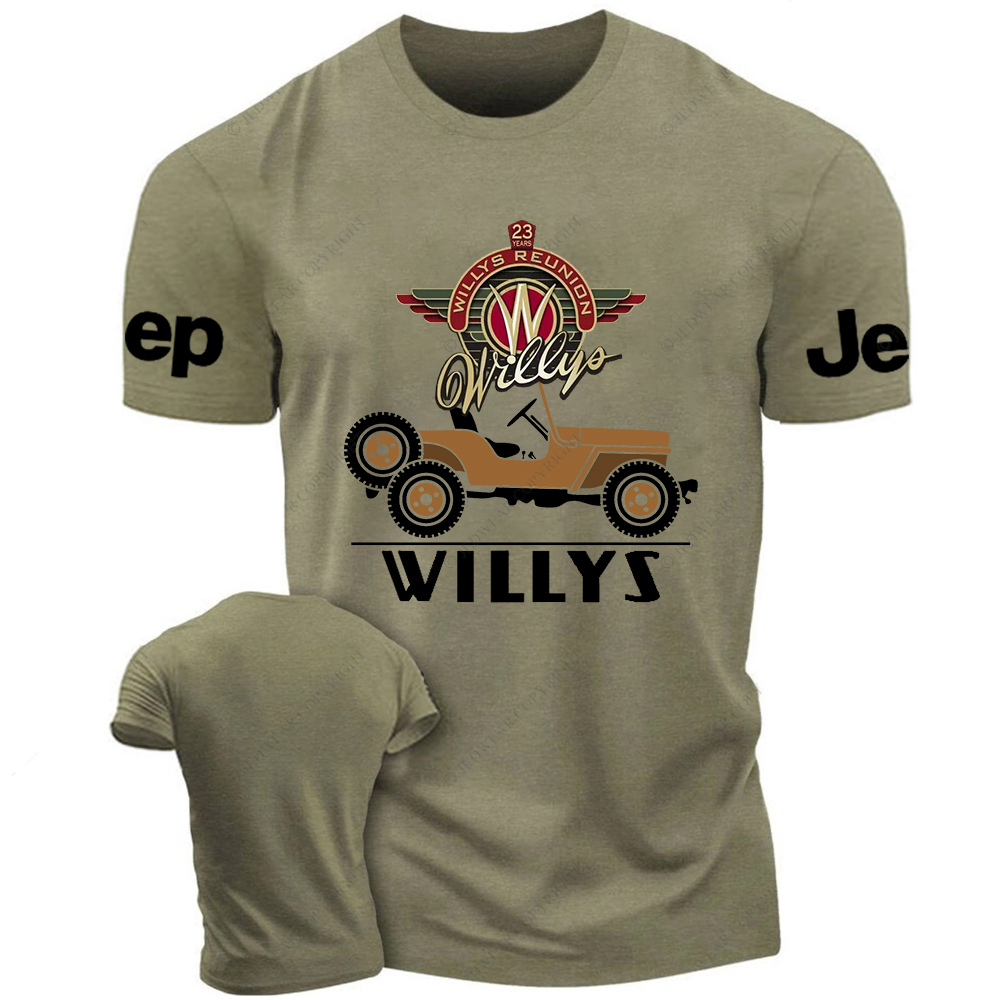 Army Military Vehicle Truck Brown Willys Jp T-Shirt