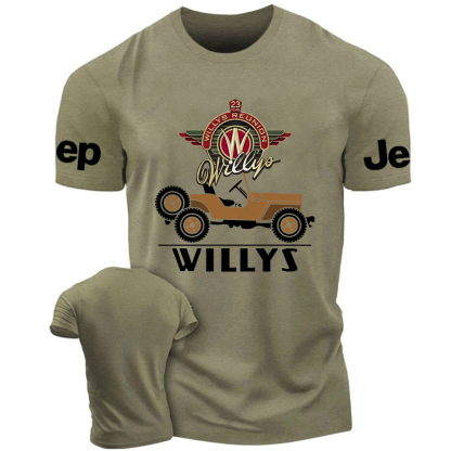 Army Military Vehicle Truck Brown Willys Jp T-Shirt