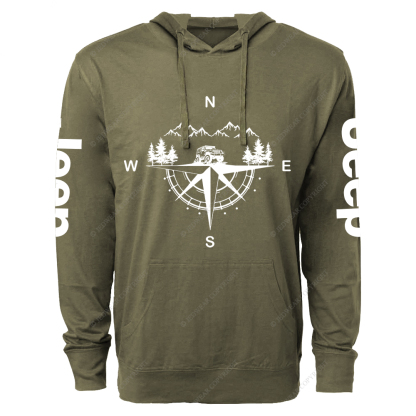 Compass Mountains And Trees Jp Lightweight Hoodie