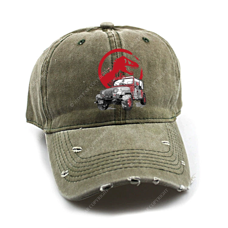 Dinosaur On The Back Of An Off-Road Vehicle Jp Baseball Cap