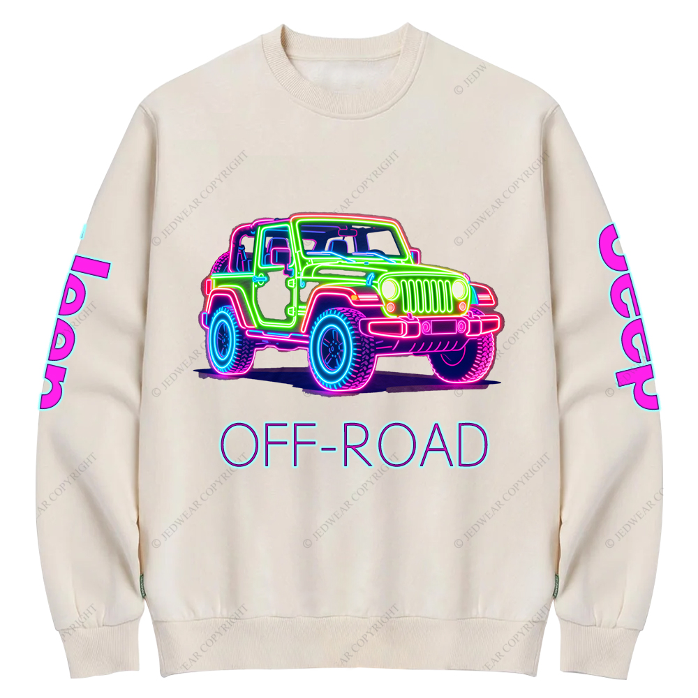 Colorful Neon Lines Off-Road Car Jp Crew Neck Sweatshirt