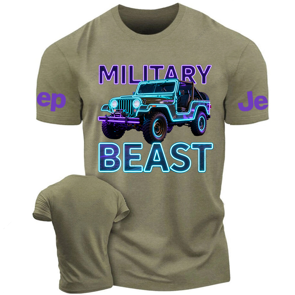 Colorful Neon Lines Off-Road Military Beast Jp T-Shirt