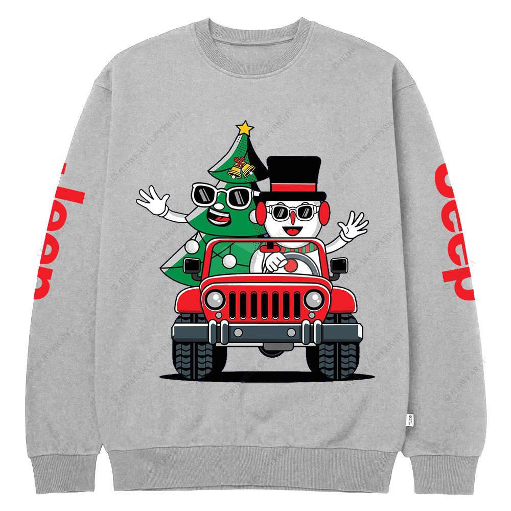 Santa And Reindeer Driving Christmas Jp Casual Hoodie