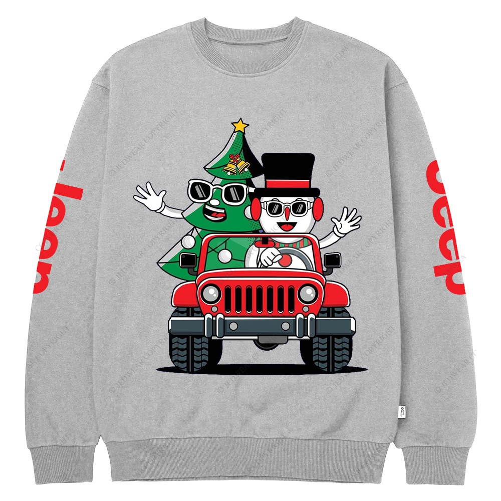 Santa And Reindeer Driving Christmas Jp Casual Hoodie