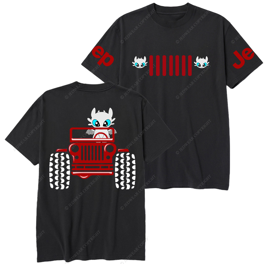 A Little Bat Is Driving A Car Front And Back Design Jp T-Shirt 