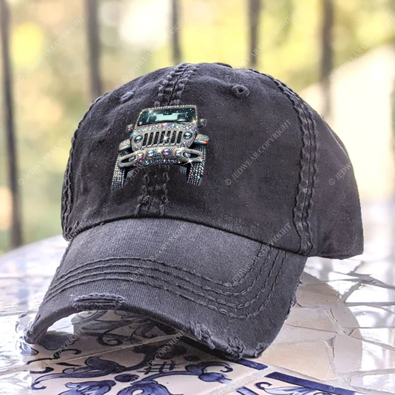 Bling Sparkle Rhinestone Car Glam Girl Jp Baseball Cap