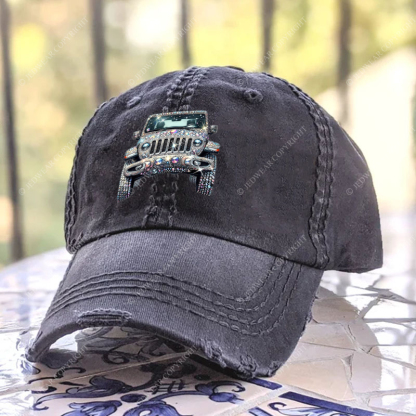 Bling Sparkle Rhinestone Car Glam Girl Jp Baseball Cap