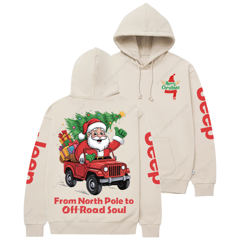 Christmas Santa Riding Monster Truck Xmas Jp Casual Hoodie