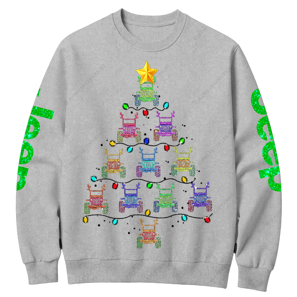 Bling Car Merry Christmas Jp Crew Neck Sweatshirt