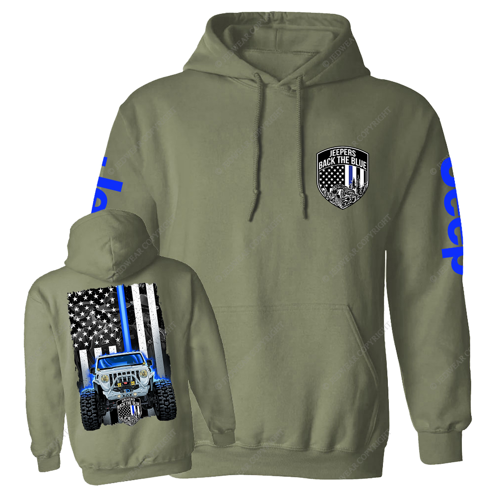 Drivers Back The Blue American Flag Policeman Police Car Badge Jp Casual Hoodie