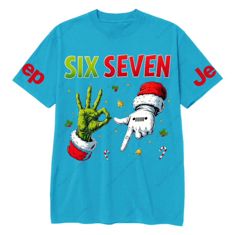 Six Seven Christmas Slang Xmas Meme Funny Number Jp T-Shirt