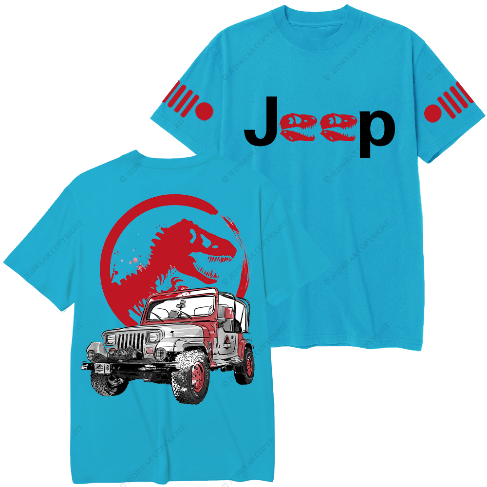 Dinosaur On The Back Of An Off-Road Vehicle Jp T-Shirt