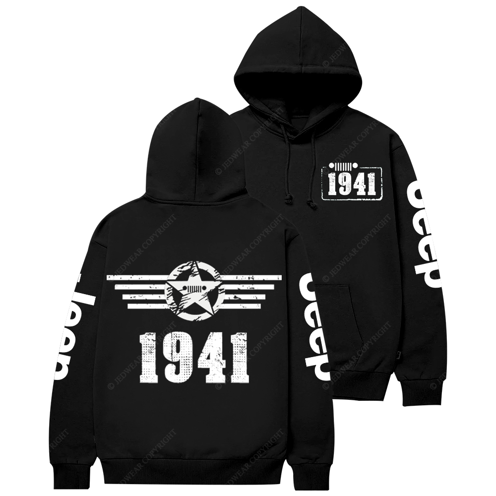 Since 1941 Military Star Rectangle Time Jp Casual Hoodie