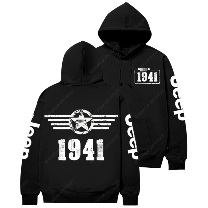 Since 1941 Military Star Rectangle Time Jp Casual Hoodie
