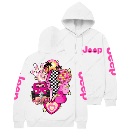 Pink off-Roading Vehicle Sunset Chaser Rubber Duck Jp Casual Hoodie