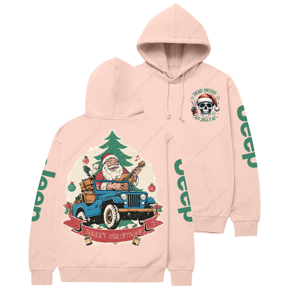 Dead Inside But Jolly Af Merry Christmas Jp Casual Hoodie