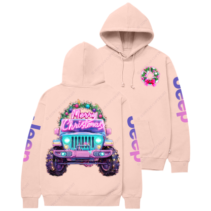 Chubby Neon-Style Off-road With Rounded Cartoon Proportions Jp Casual Hoodie