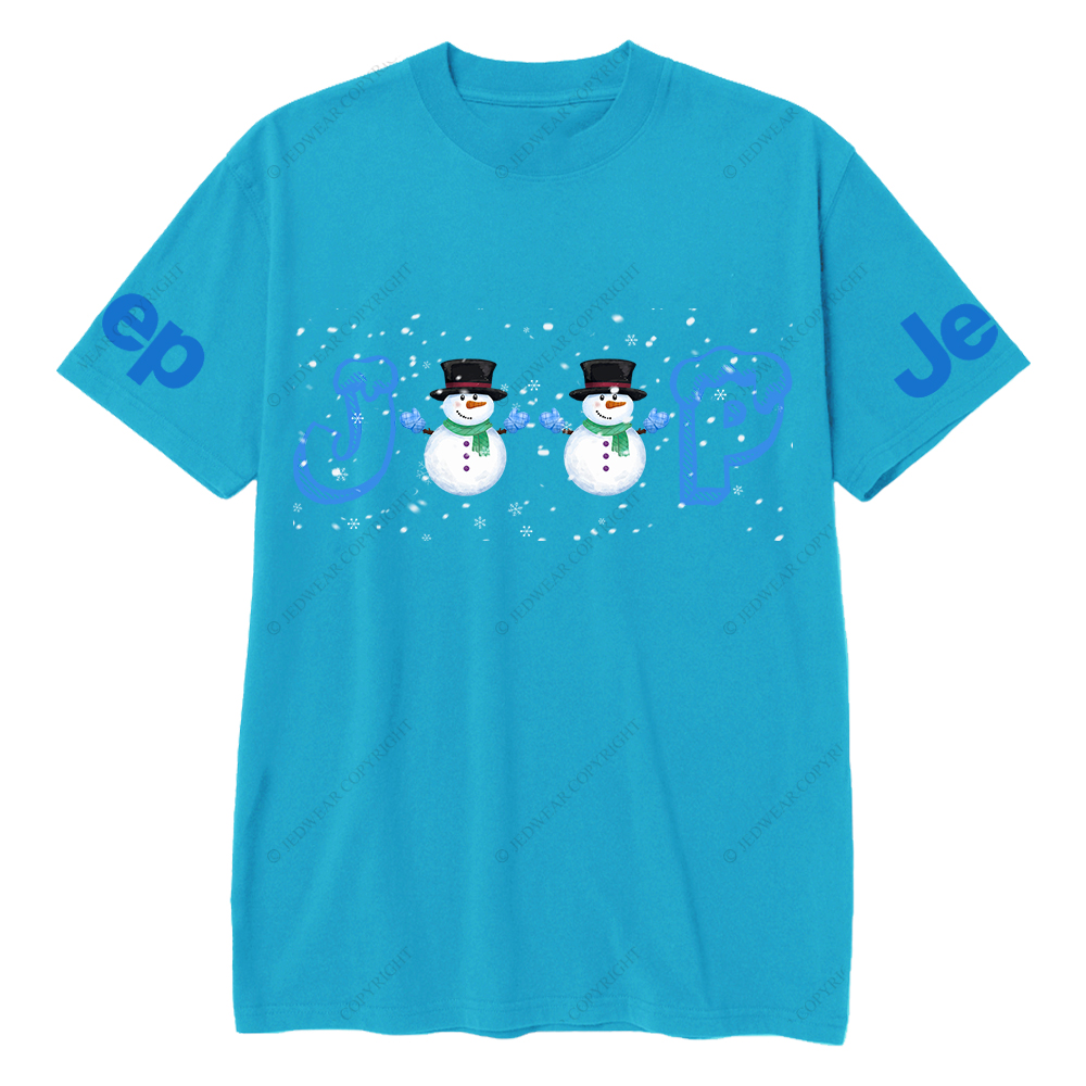 Merry Christmas Snowman Blue Jp T-Shirt