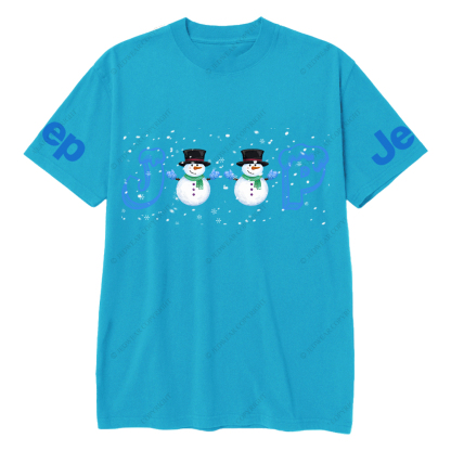 Merry Christmas Snowman Blue Jp T-Shirt