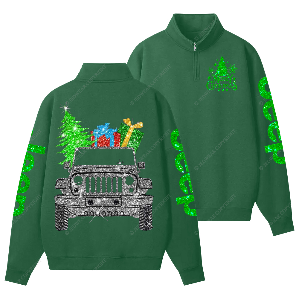 Merry Christmas Bling Jp Half-Zip Jacket Sweatshirt