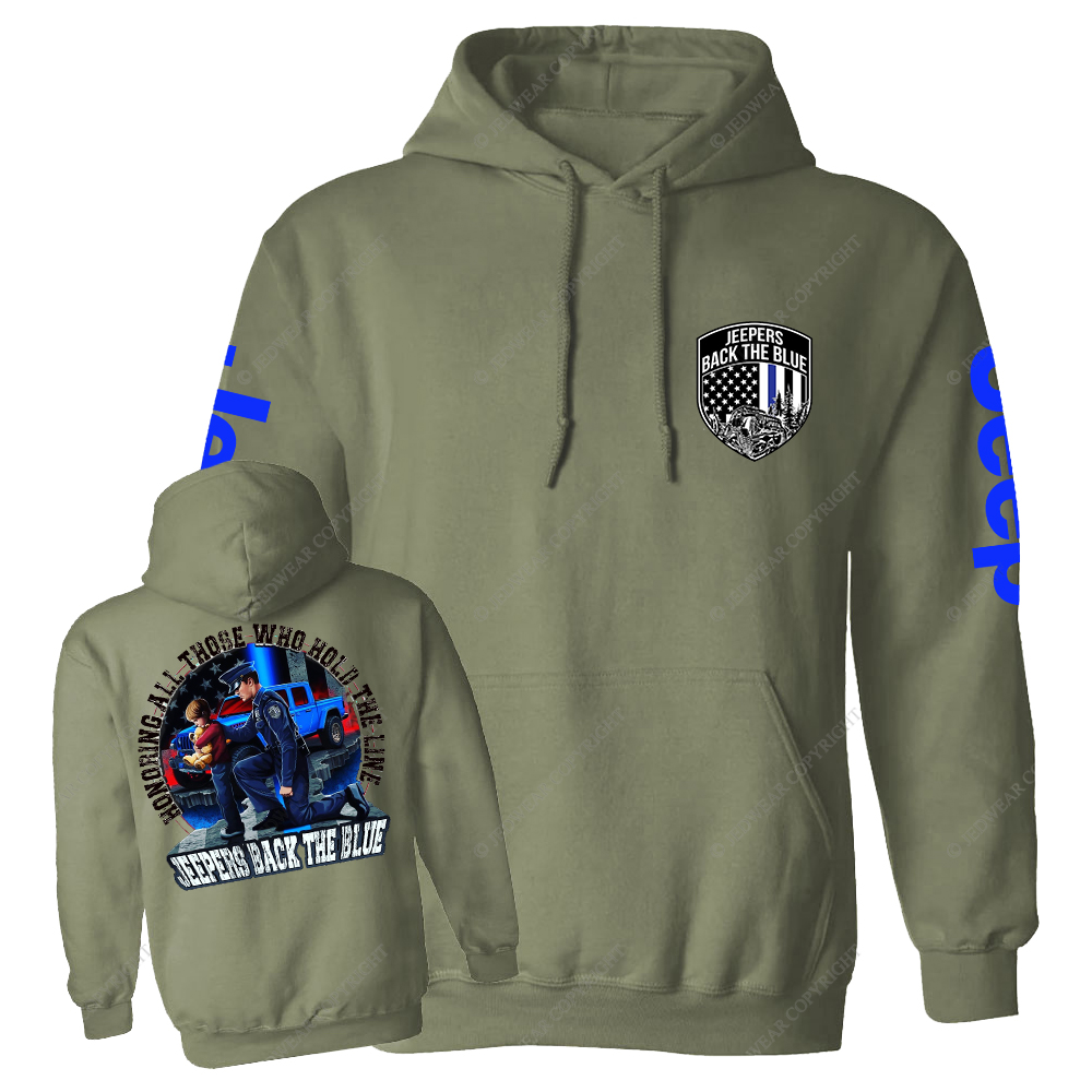 Police Honoring All Those Who Hold The Line Jeepers Back The Blue Jp Casual Hoodie
