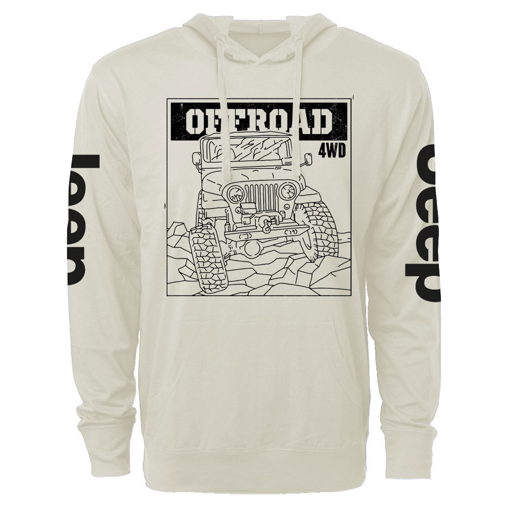 Jp CJ7 Offroad 4WD Line Art Oversized Lightweight Hoodie