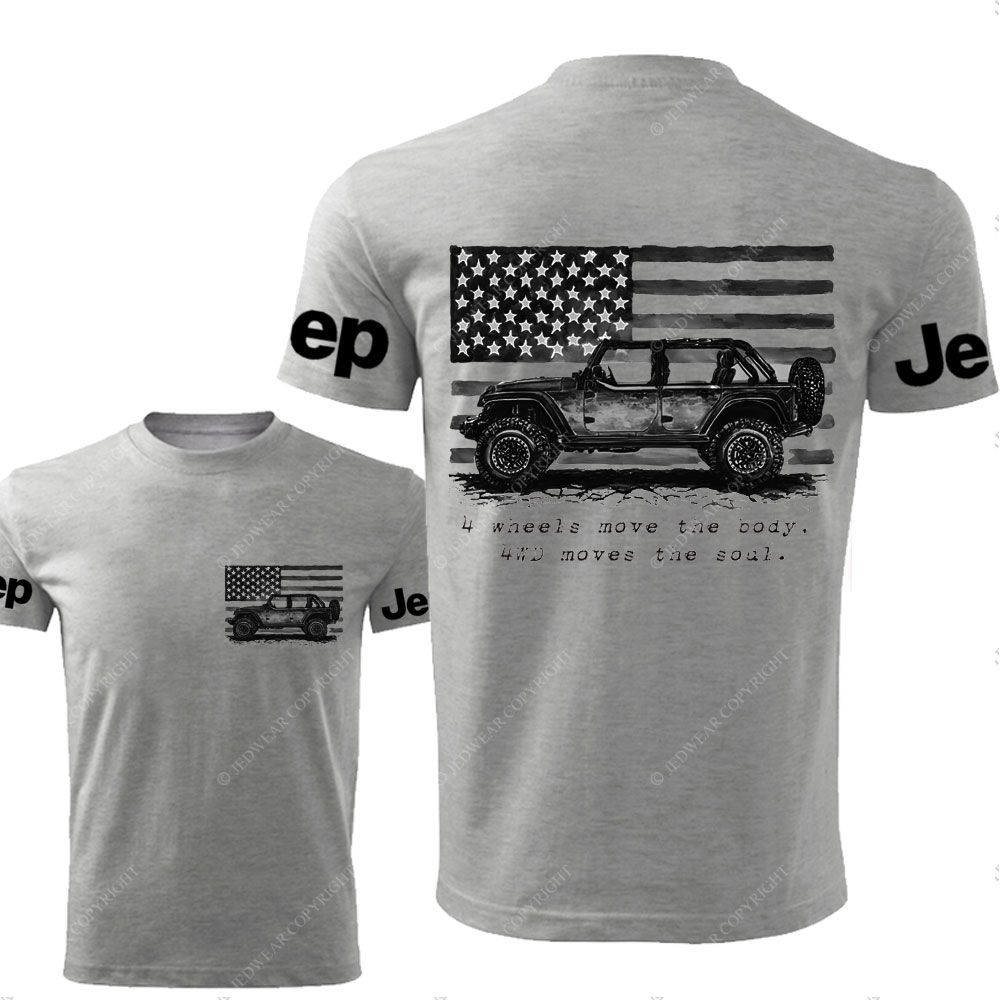 Classic 4WD and American Flag Comfort Colors American Offroad Jp  T-shirt