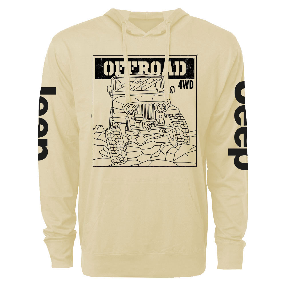 Jp CJ7 Offroad 4WD Line Art Oversized Lightweight Hoodie