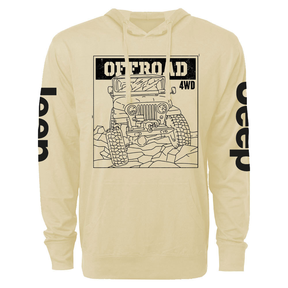 Jp CJ7 Offroad 4WD Line Art Oversized Lightweight Hoodie