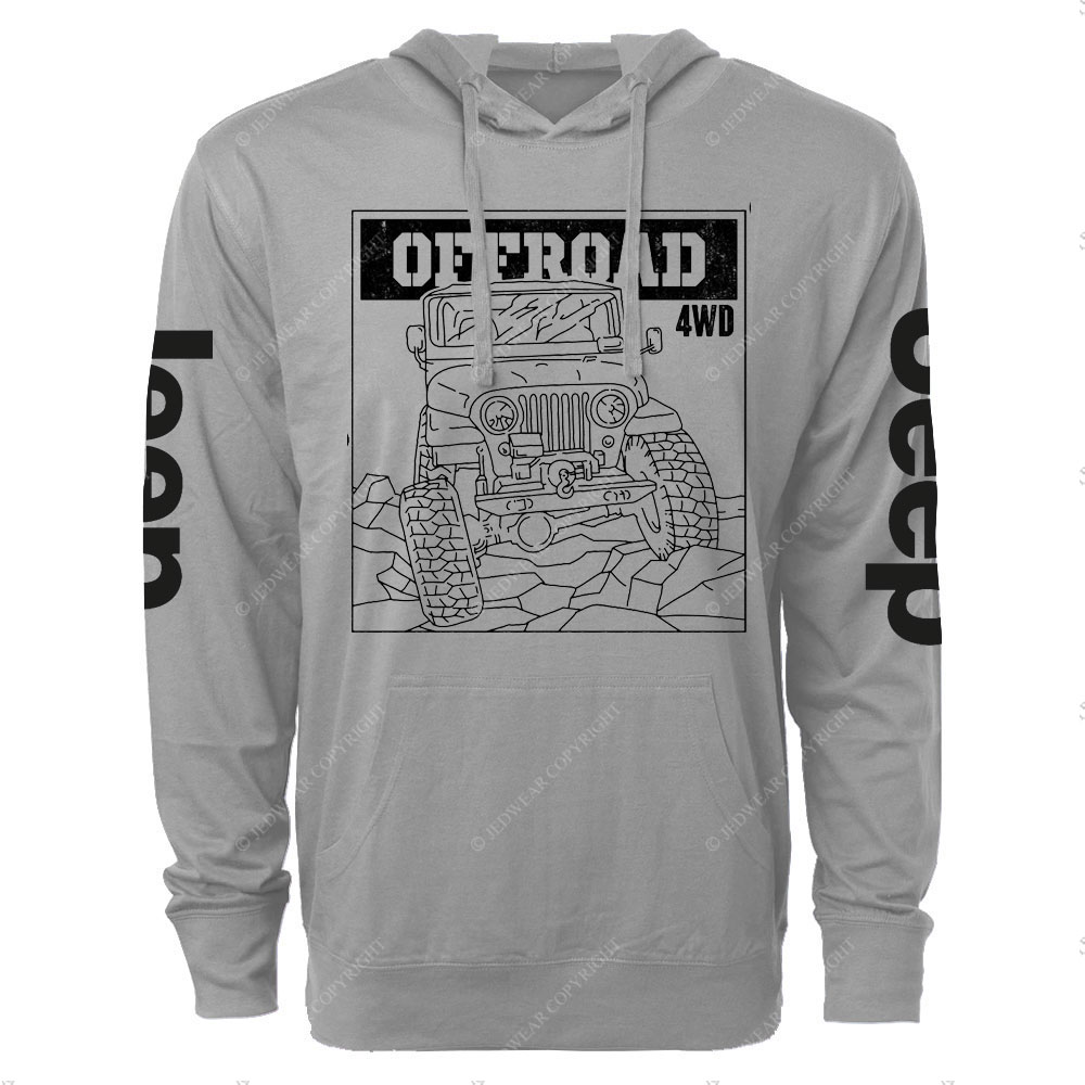 Jp CJ7 Offroad 4WD Line Art Oversized Lightweight Hoodie