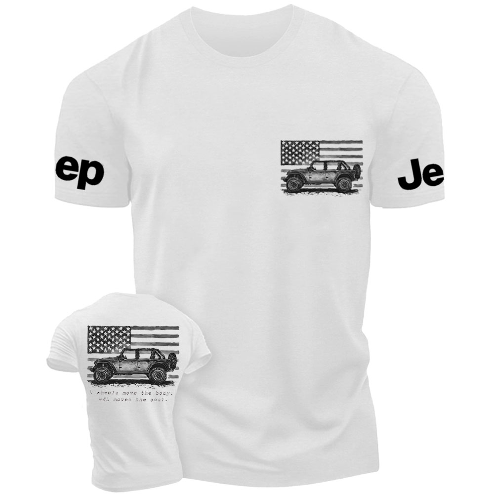 Classic 4WD and American Flag Comfort Colors American Offroad Jp  T-shirt