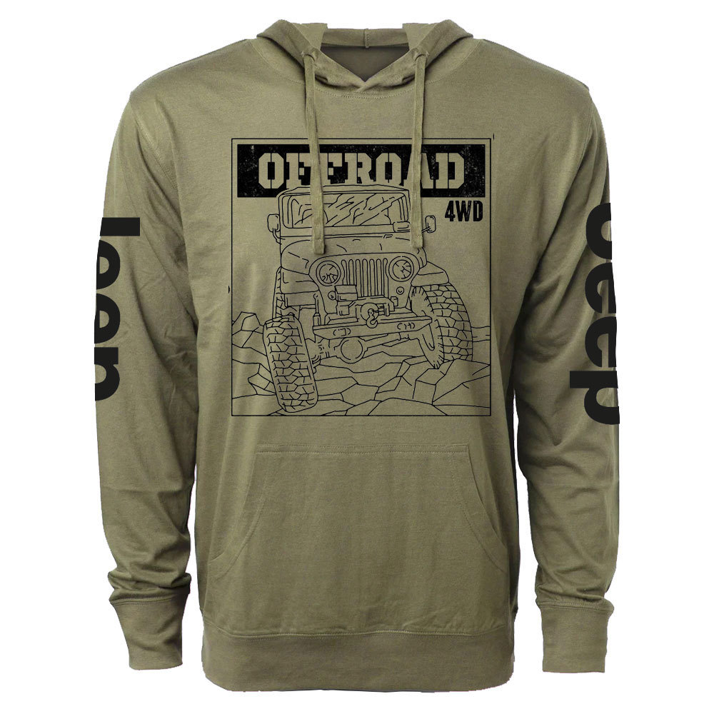 Jp CJ7 Offroad 4WD Line Art Oversized Lightweight Hoodie
