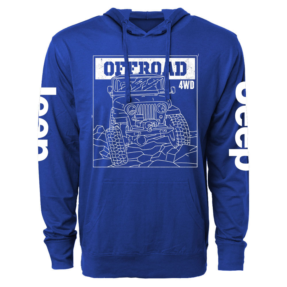 Jp CJ7 Offroad 4WD Line Art Oversized Lightweight Hoodie
