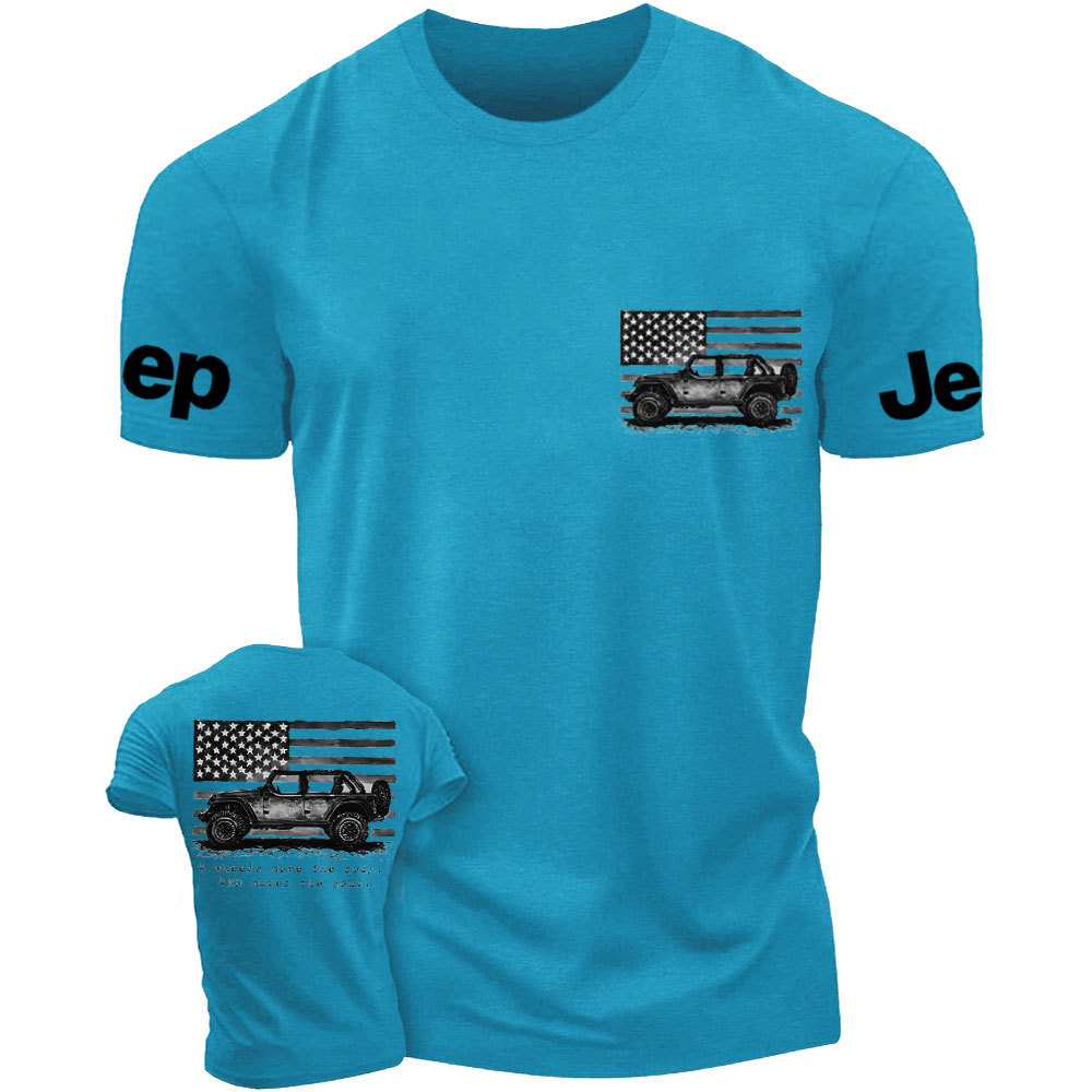 Classic 4WD and American Flag Comfort Colors American Offroad Jp  T-shirt
