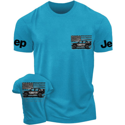 Classic 4WD and American Flag Comfort Colors American Offroad Jp  T-shirt
