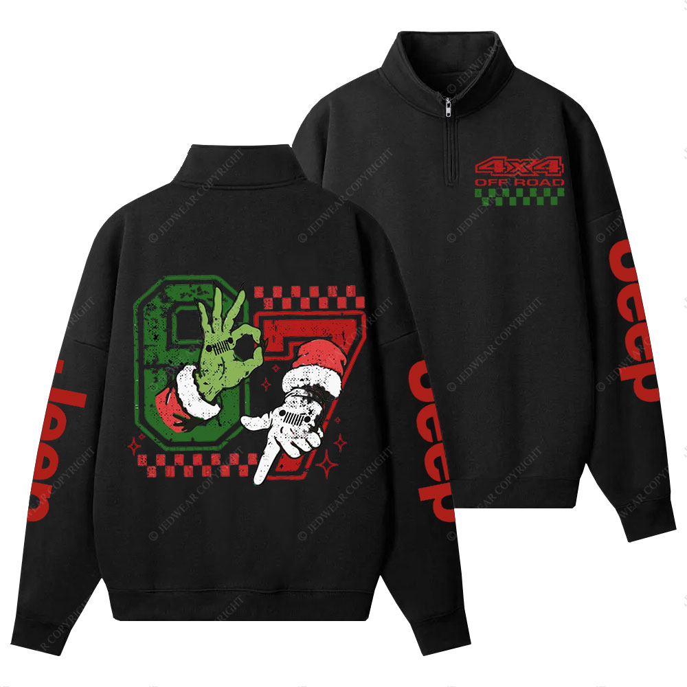 Funny Six Seven 4x4 Racing Jpmas Half-Zip Jacket Sweatshirt