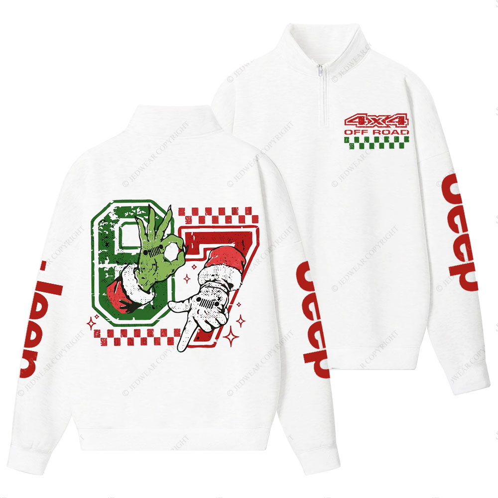 Funny Six Seven 4x4 Racing Jpmas Half-Zip Jacket Sweatshirt