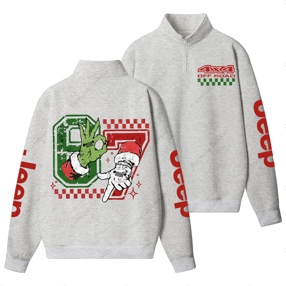 Funny Six Seven 4x4 Racing Jpmas Half-Zip Jacket Sweatshirt