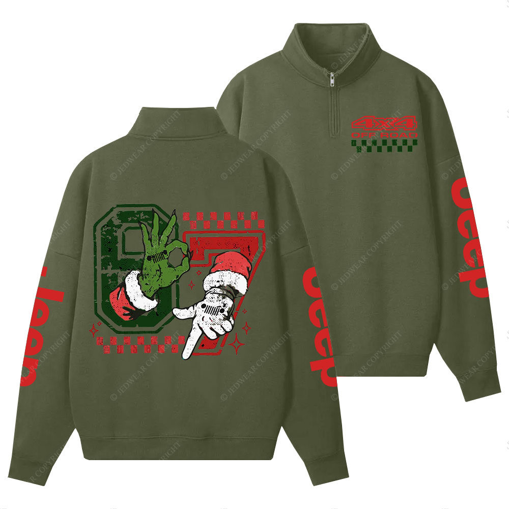 Funny Six Seven 4x4 Racing Jpmas Half-Zip Jacket Sweatshirt