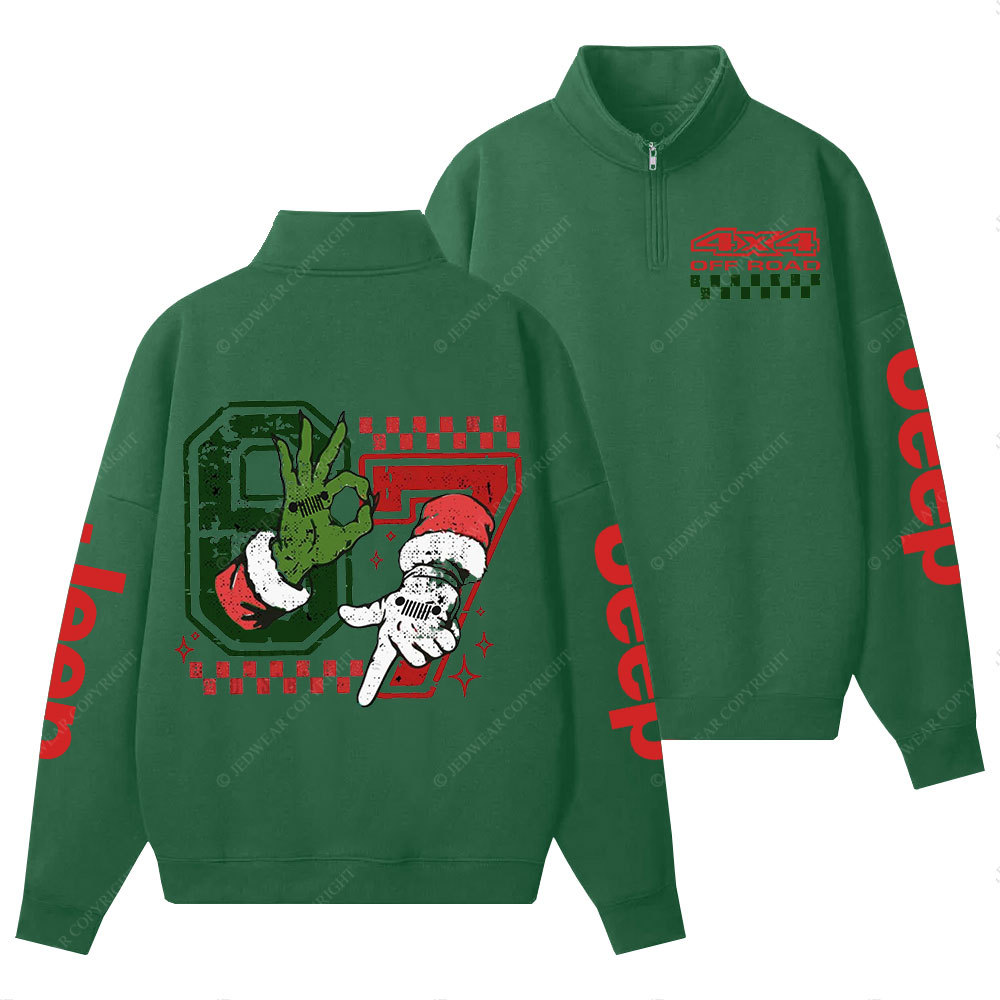 Funny Six Seven 4x4 Racing Jpmas Half-Zip Jacket Sweatshirt