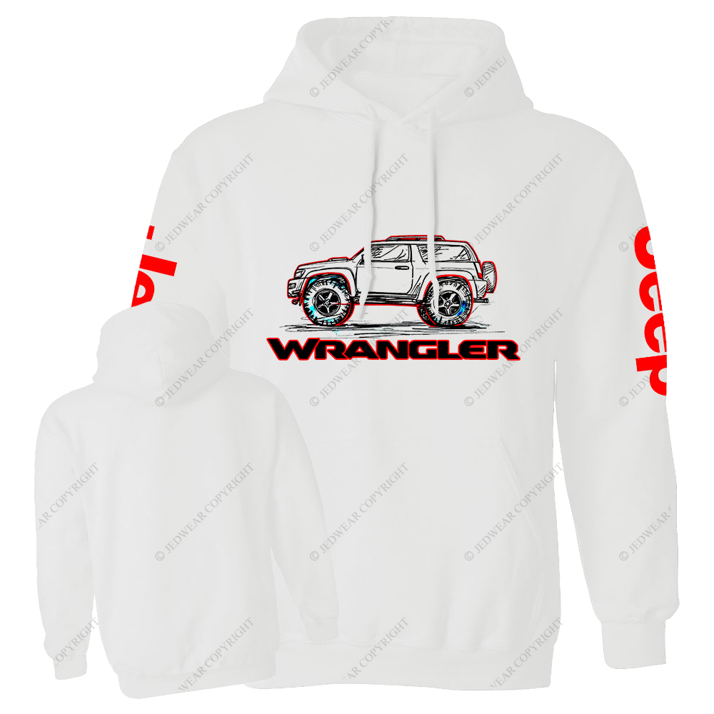 Red Hand-Painted Off-Road Car Country Jp Casual Hoodie