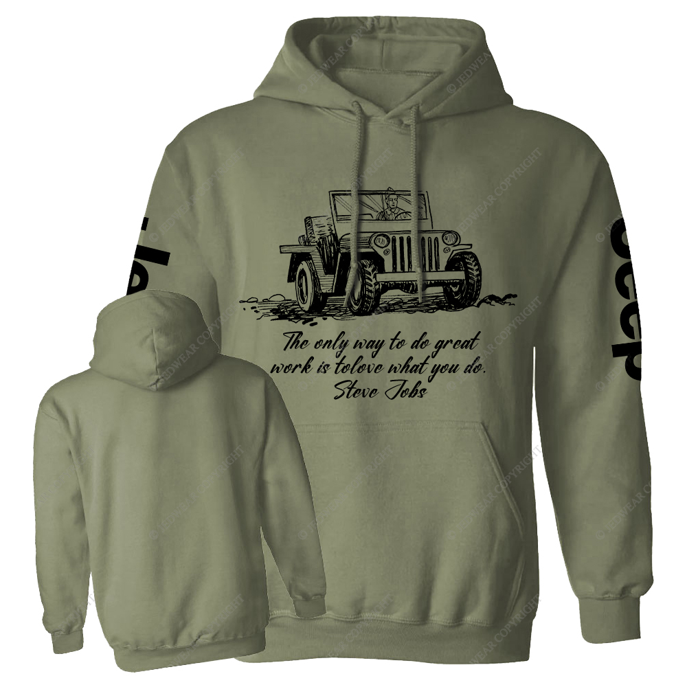 Veterans Off-Road Military Vehicle Black And White Drawing Jp Casual Hoodie