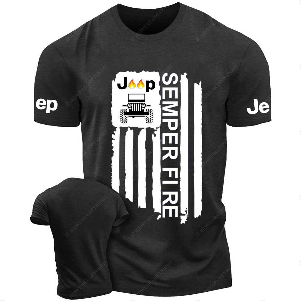 JP American Flag  Semper Fire JP T-Shirt